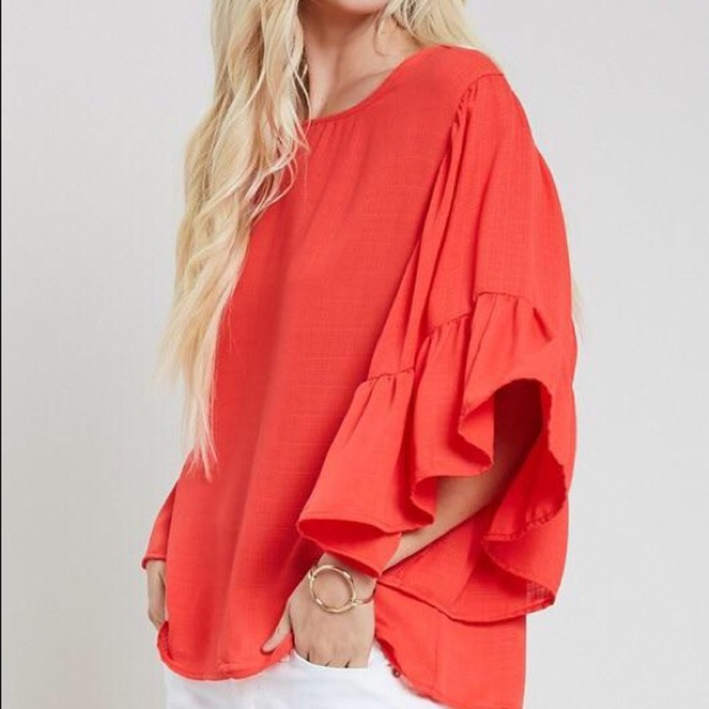 Ruffle sleeve top